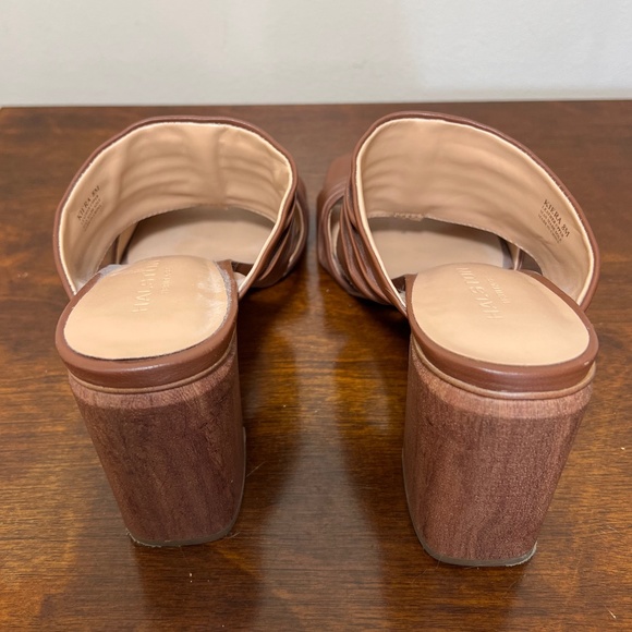 Halston Heritage Kiera brown leather pleated sandals size 8 - Picture 8 of 15
